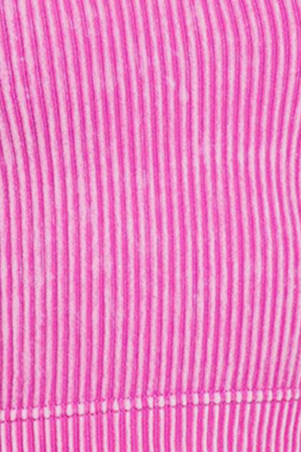 Bubblegum Washed Ribbed Cropped Tank