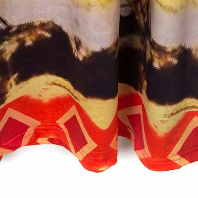 Festival Time Bohemia Two Piece Set - Orange Long Skirt or White Off Shoulder Top