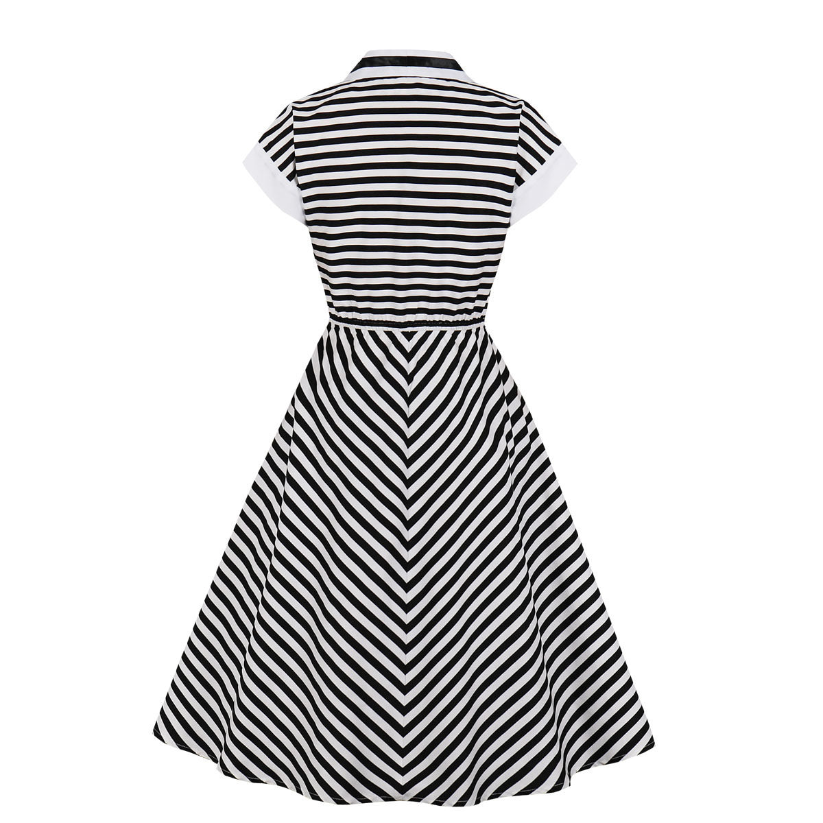 Retro Black & White Stripes Dress