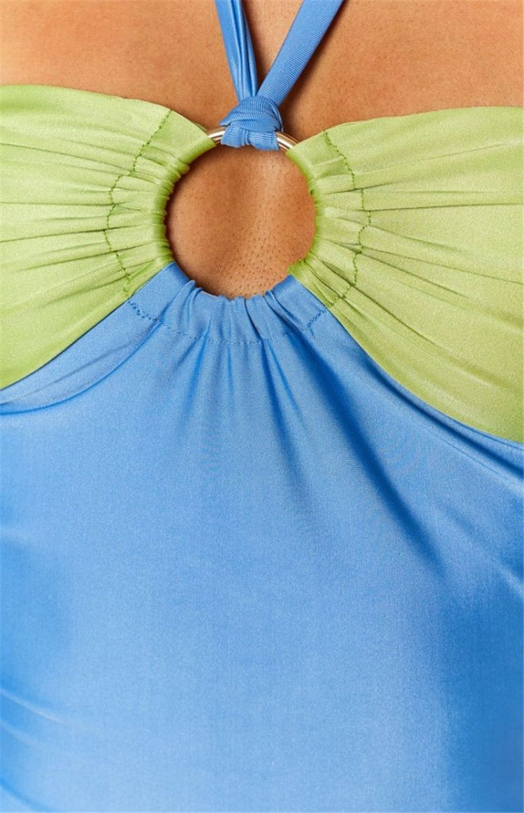 Blue Green Beach Party Summer Dress