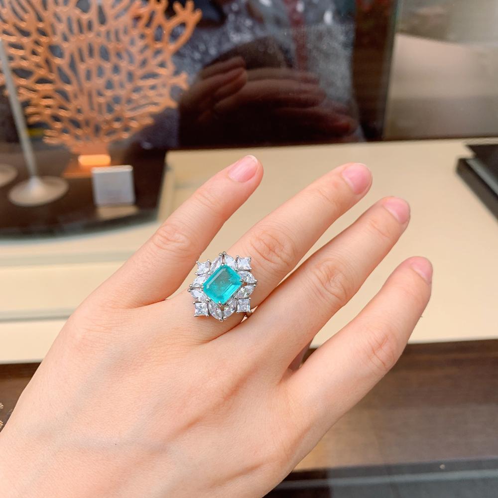 Simulation Paraiba Emerald Ring