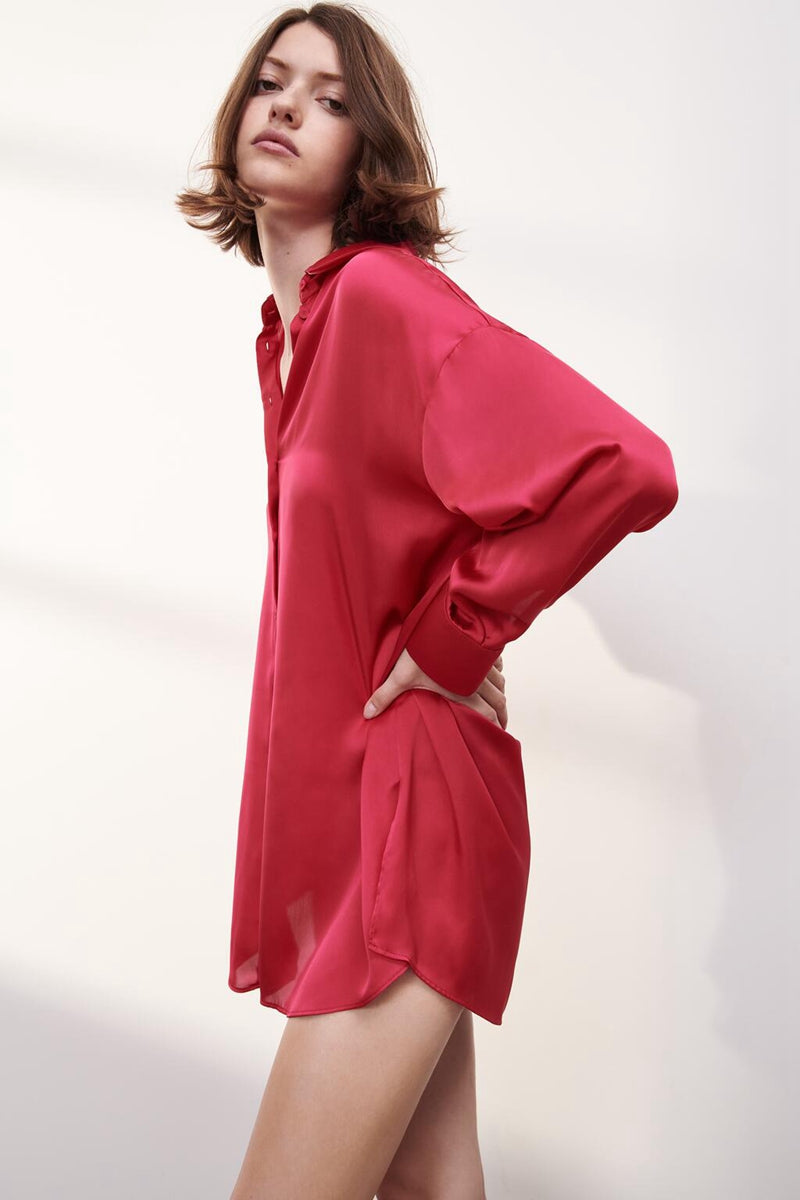 Silk Sensation Loose Long Sleeve Shirt