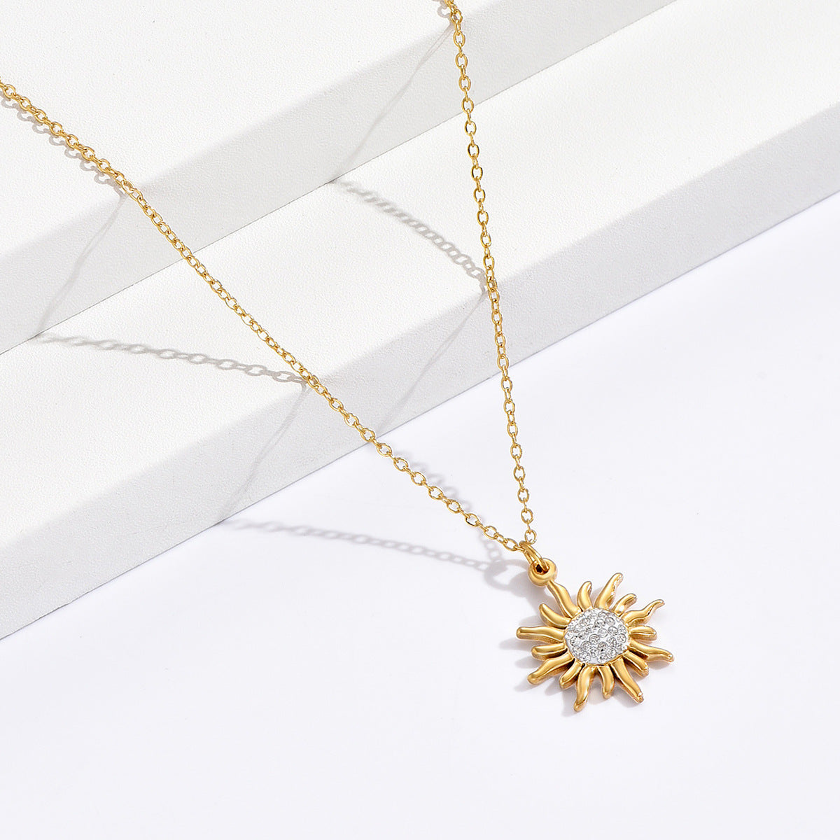 Gold Sunflower Necklace.