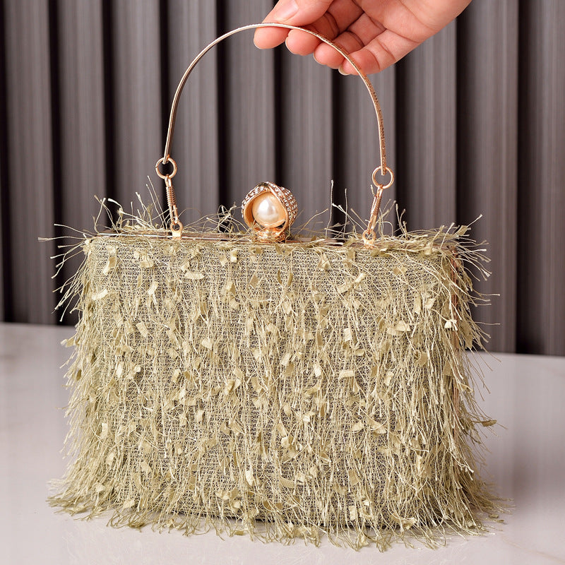Flapper Style Roaring 20's Designer Tassel Square Handbag.