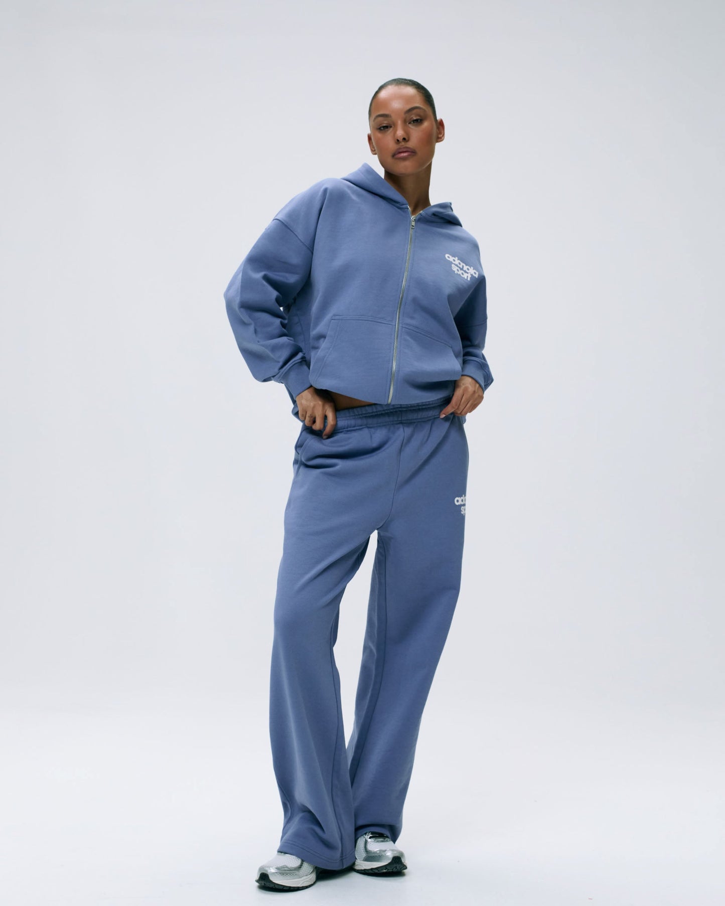 AS Bold Oversized Full Zip Hoodie - Vintage Blue/Marshmallow White