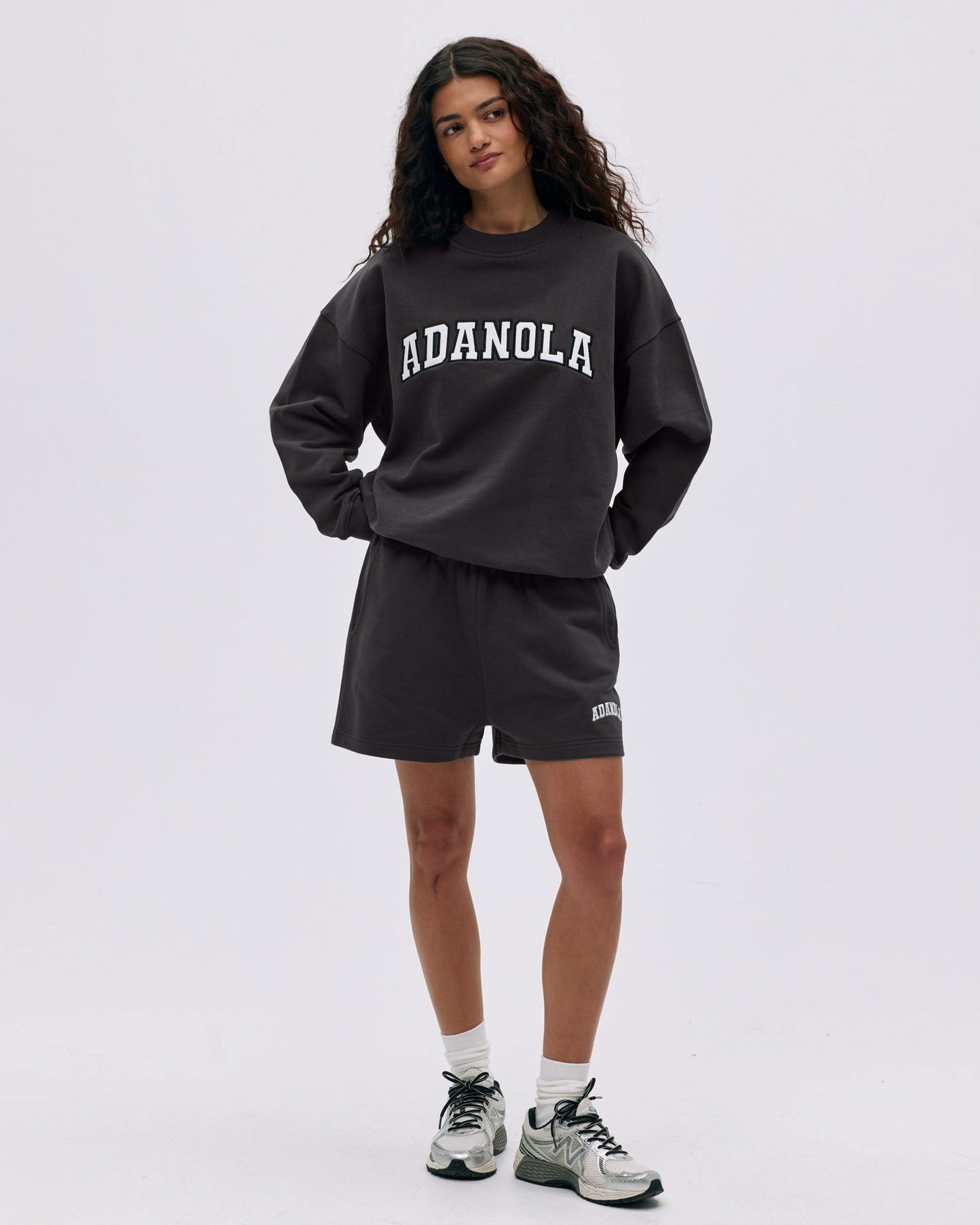 Varsity Oversized Sweatshirt - Coffee Bean