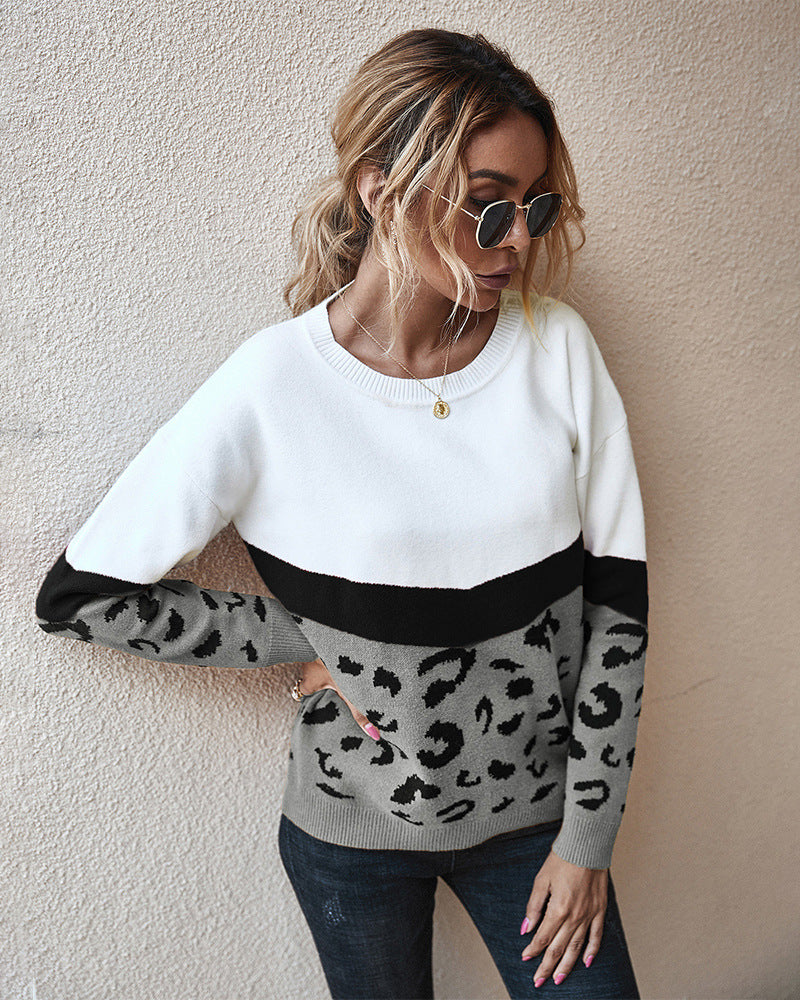 Chilly Wilderness Leopard Print Sweater Top
