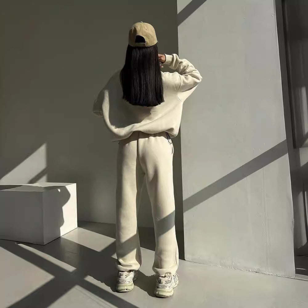 SportyCasual Style Two Piece Suit Zipper Coat &Pants