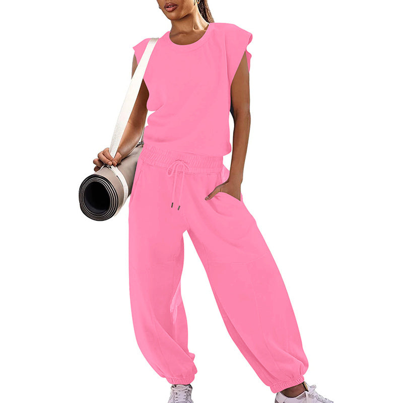 Summer Loose Sleeveless Long Jumpsuit w/ Backless Design & Elastic Waist