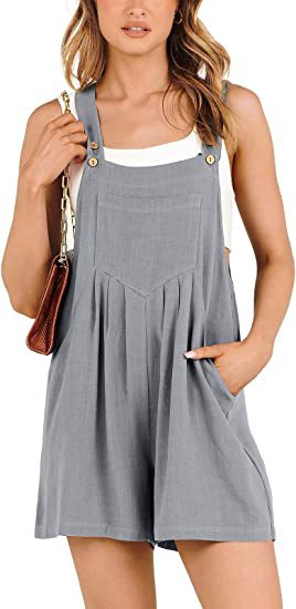 Adjustable Strap Loose Short Bib Overalls Jumpsuit
