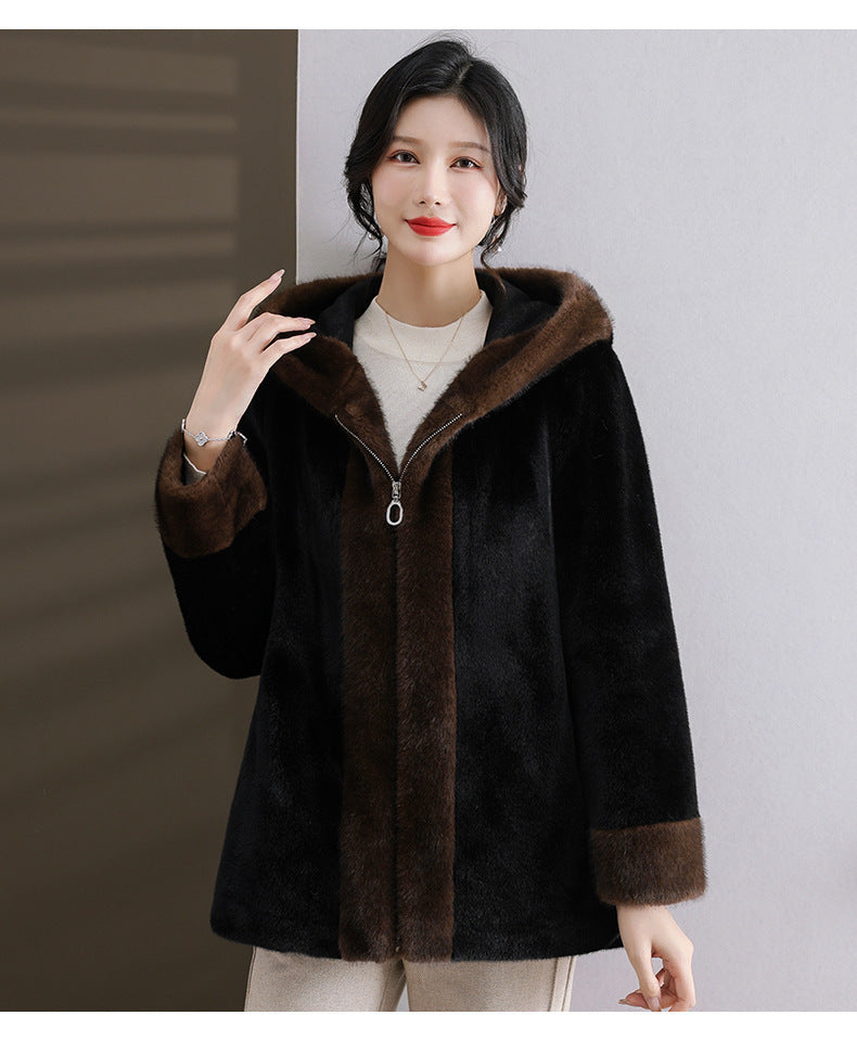 Stay Royal Mink Fur Hooded Coat