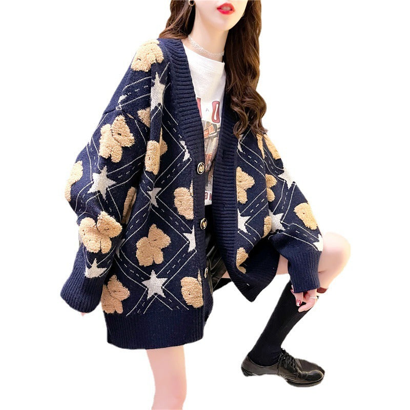 Feels Like Love Teddy Bear Oversized Knitted Cardigan