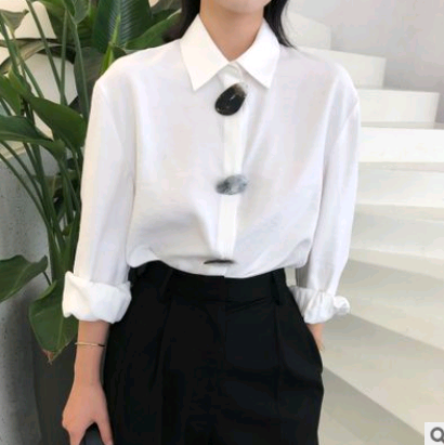 Classy Polo Collar Glass Button Shirt