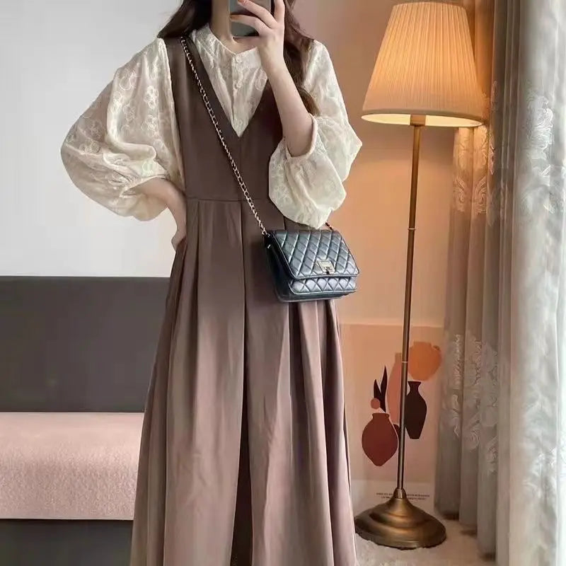 Leisure French Vintage V-neck Strap Dresses