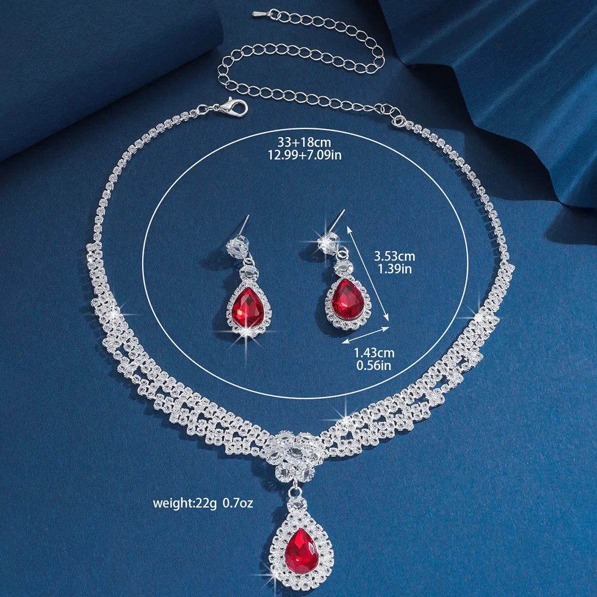 3 Piece Water Drop Necklace & Earrings Jewelry Set