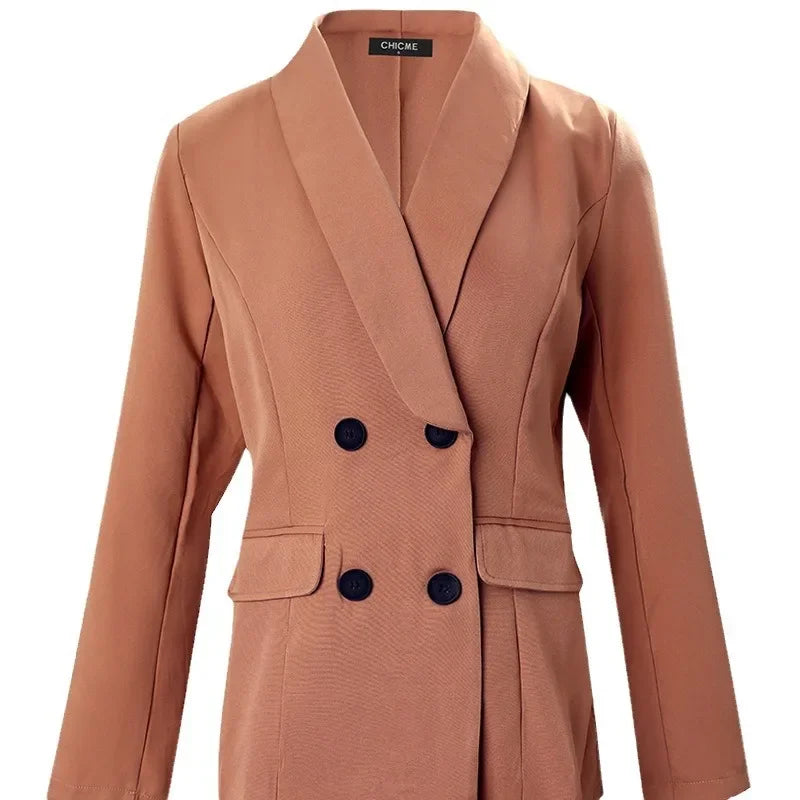 Boss Babe Cotton-Blend Double Breasted Knitted Blazer