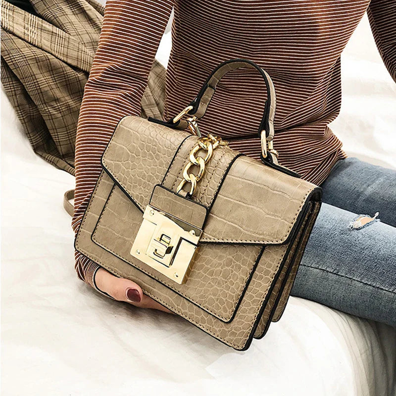 Alligator Pattern Shoulder Bag