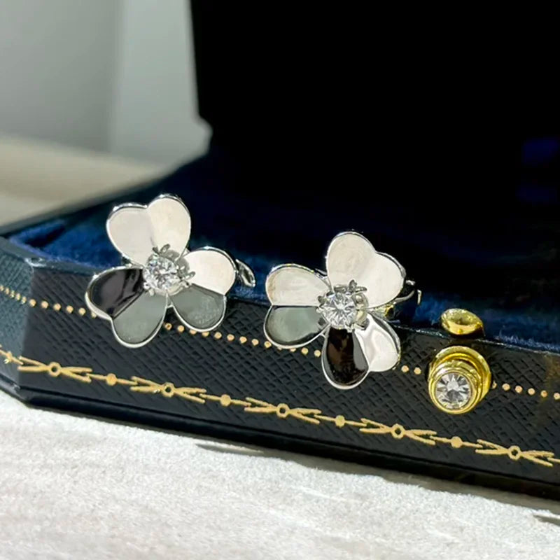 High Quality AAA Zircon Flower Earrings