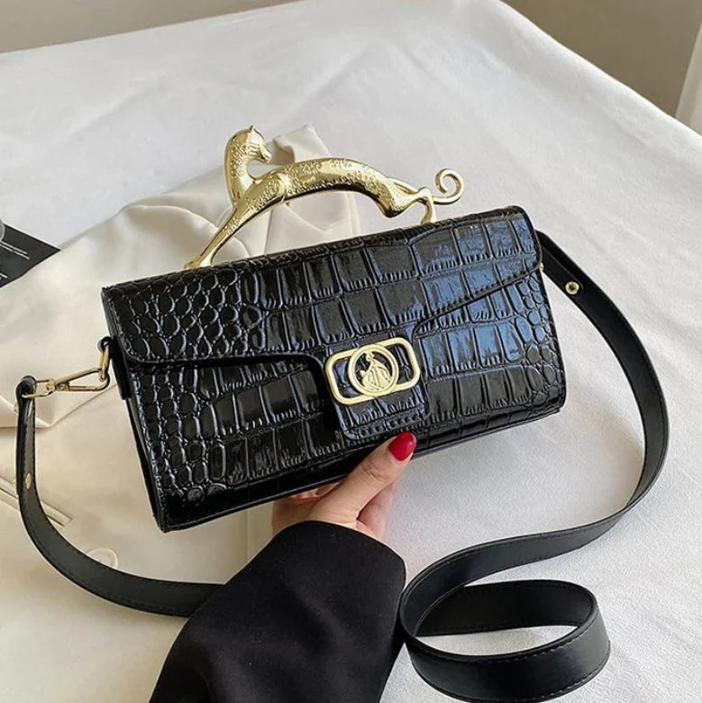 Unique Cat Handle Luxury Eco Leather Shoulder Bag