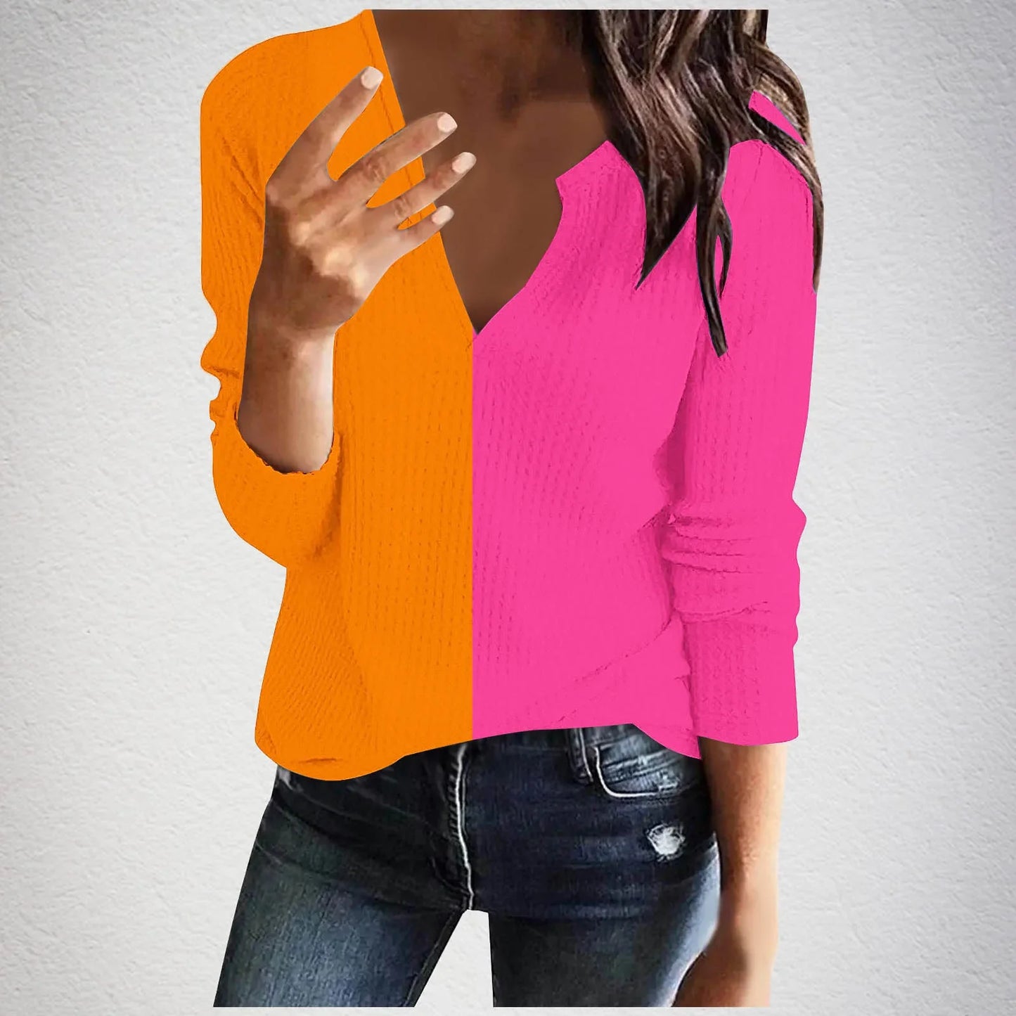 Elegant Sense V-neck Sweater with Long Sleeve