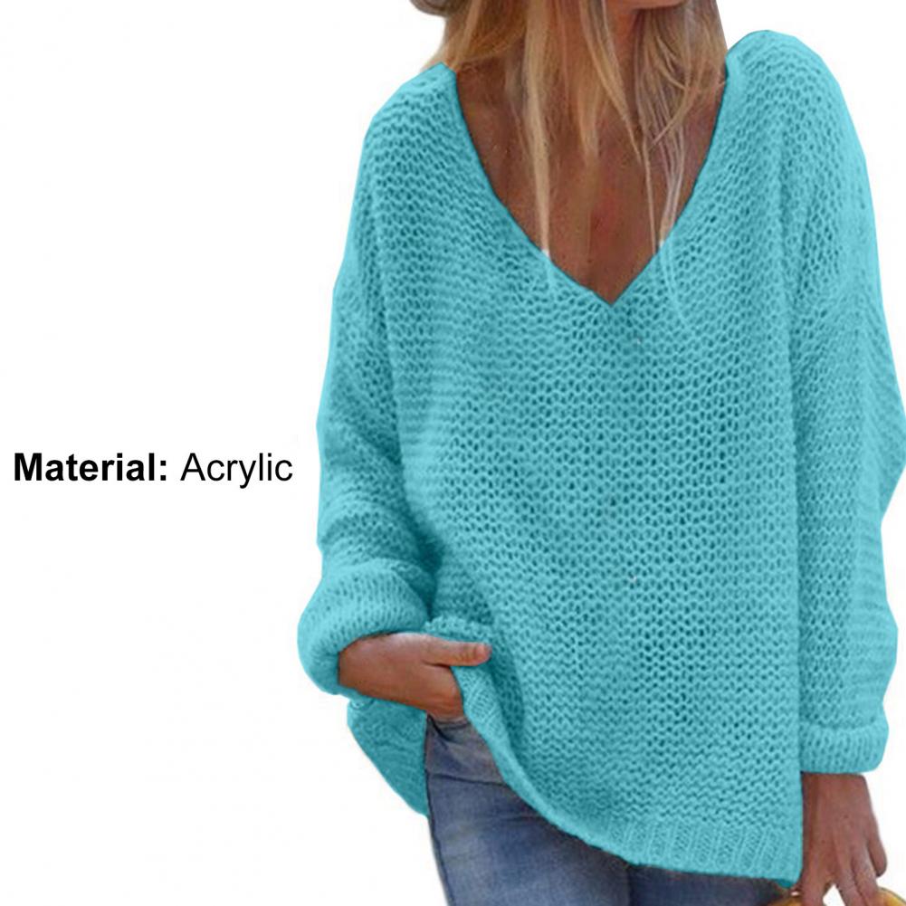 Trendy Loose Fit V-Neck Sweater Knitted Top