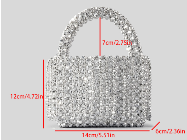 Sparkling Silver Bucket Tassel Handbag Handmade Chic - 2 Sizes