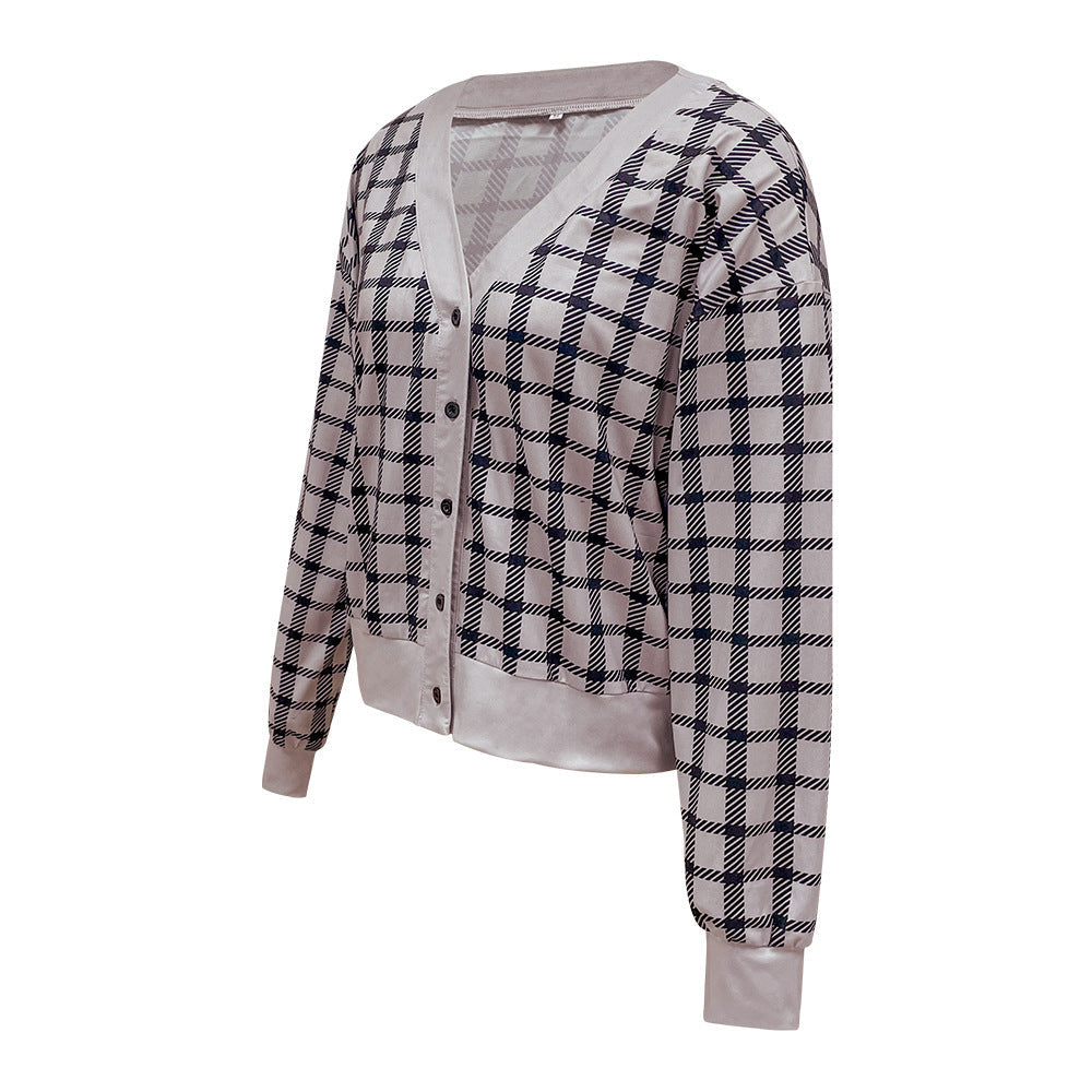 Just Perfect Checkered Button Front Cardigan