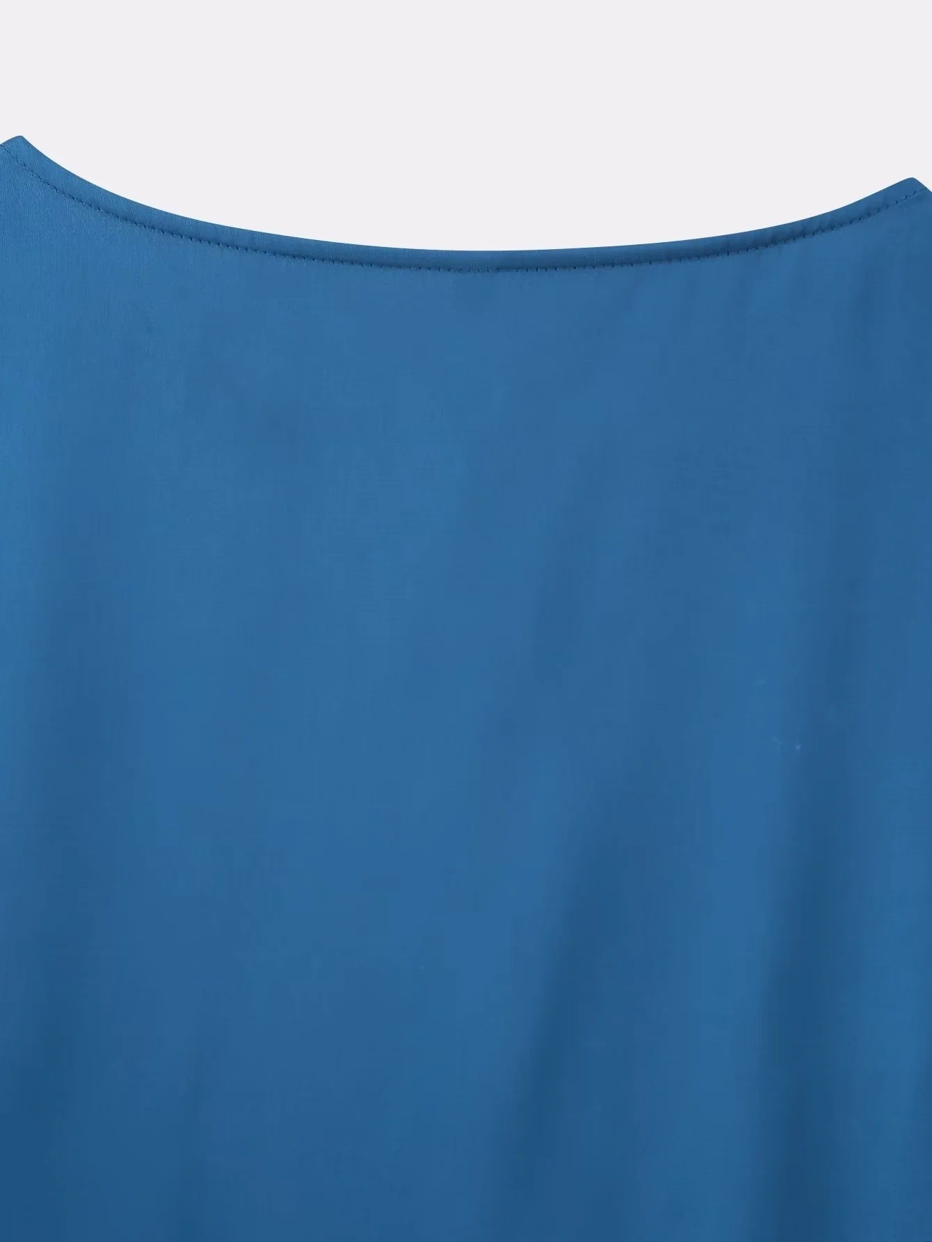 Cobalt Blue Elegant Style Slim-fit Dress with Bell Sleeve