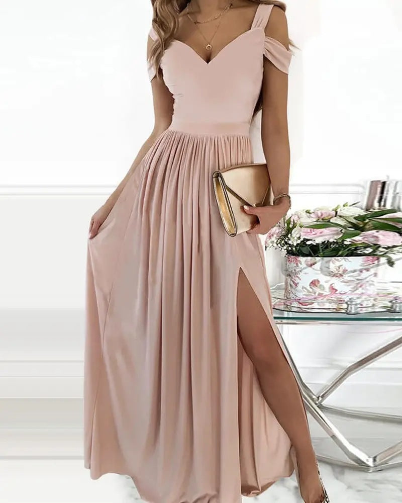 Boho Split Long Flowy V-Neck Dress