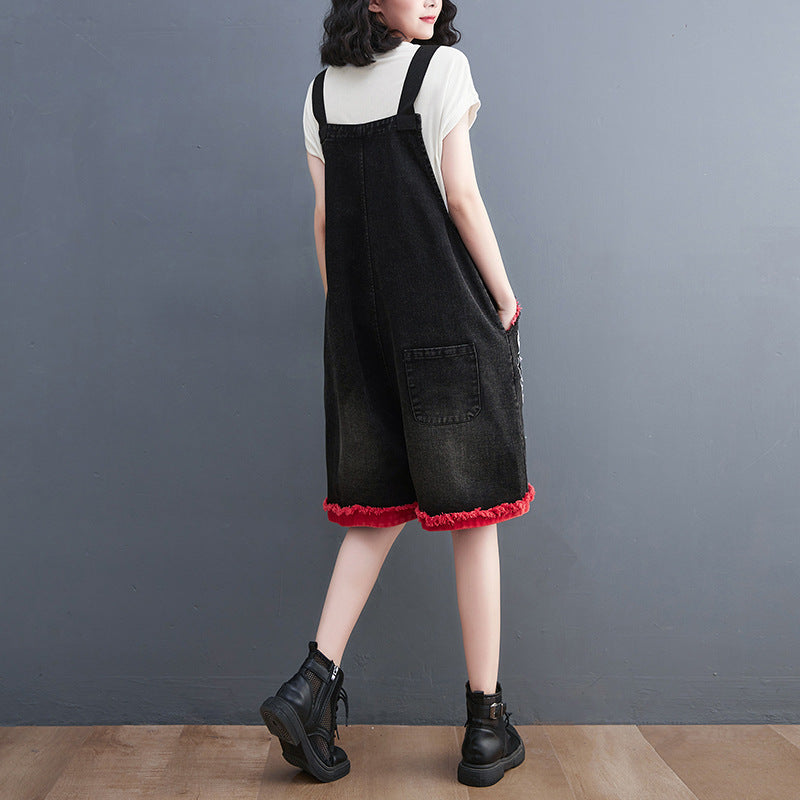 Embroidered Large Size New Fashion Denim Overalls