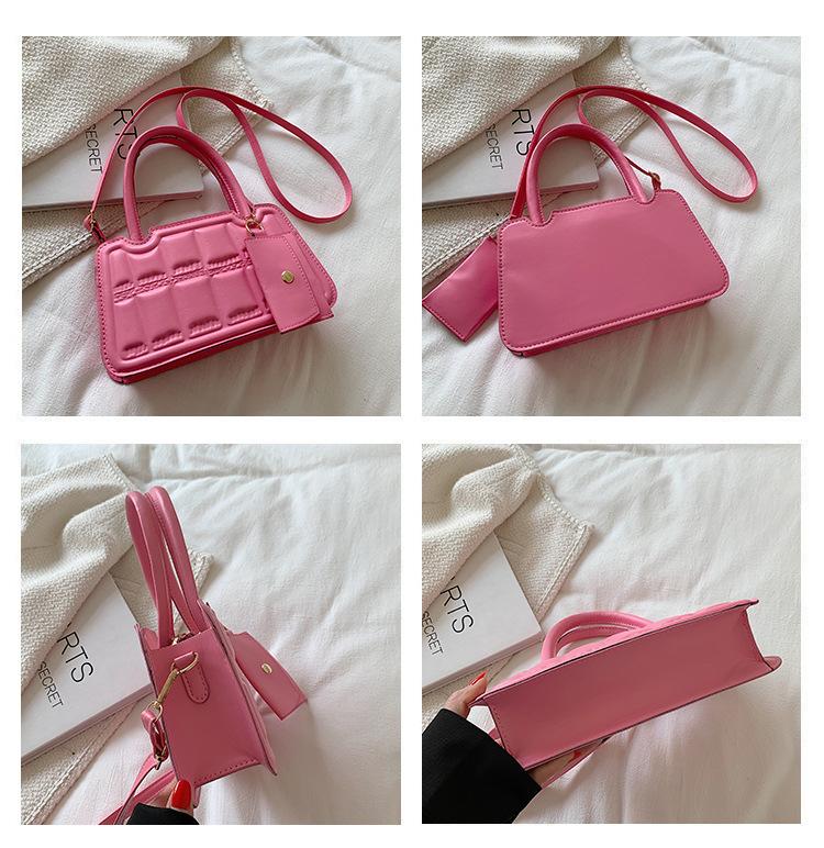 Candy Color Shoulder Bag With Small Wallet - 2 Piece Matching Set.