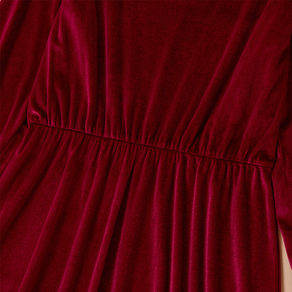 Velvet Long Sleeve Mother/Daughter Dress Set