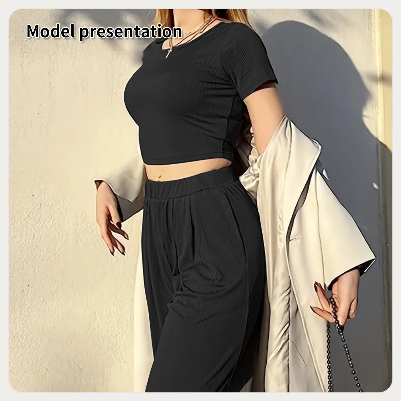 High Waist Tummy Control Pants with Short Sleeve Top