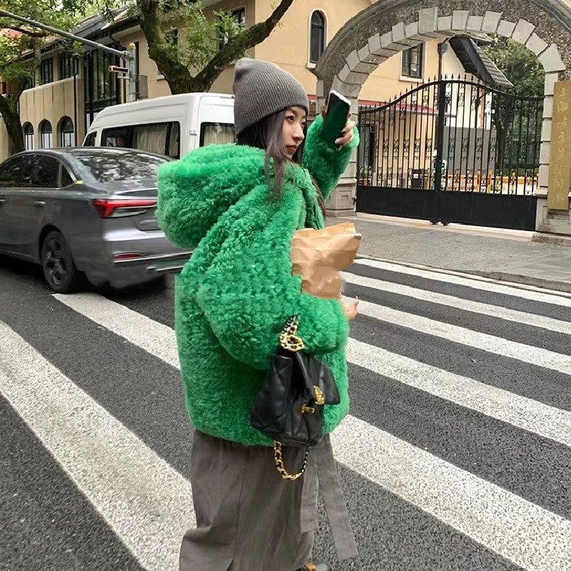 Hip-and-Pop Hooded Women's Coat