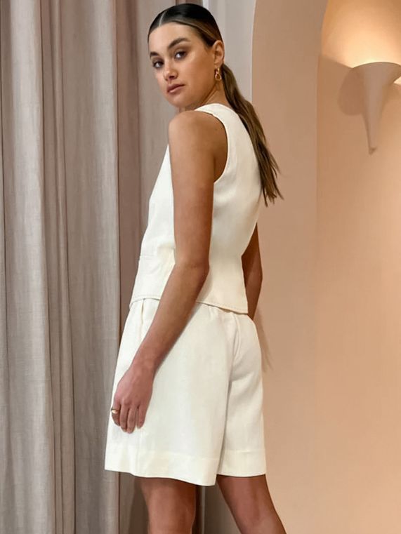 Casual Comfort Sleeveless Cotton Linen 2 Piece Set