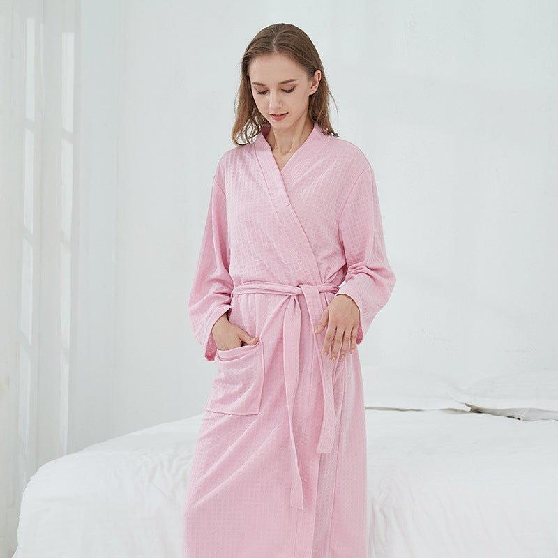 Couple Robes Waffle  Women Men Loungewear Bathrobe