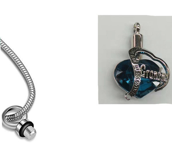 Always in My Heart Dad-Mom Crystal Love Necklace.