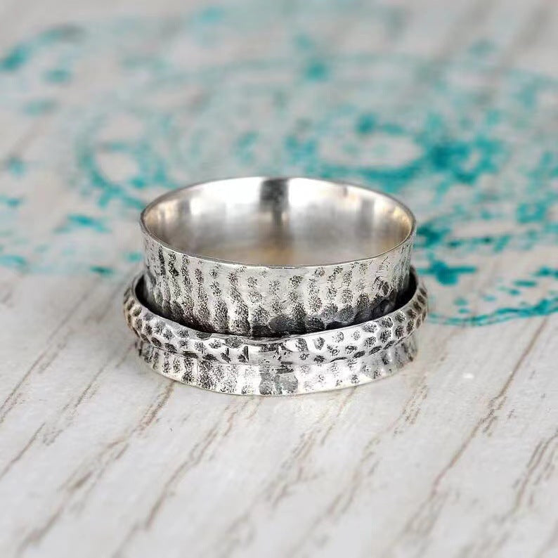 Retro Vintage Turquoise Rotatable Spinner Ring.