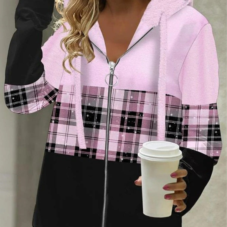 My Retro  Loose Hooded Hooded Zipper Sweatshirt