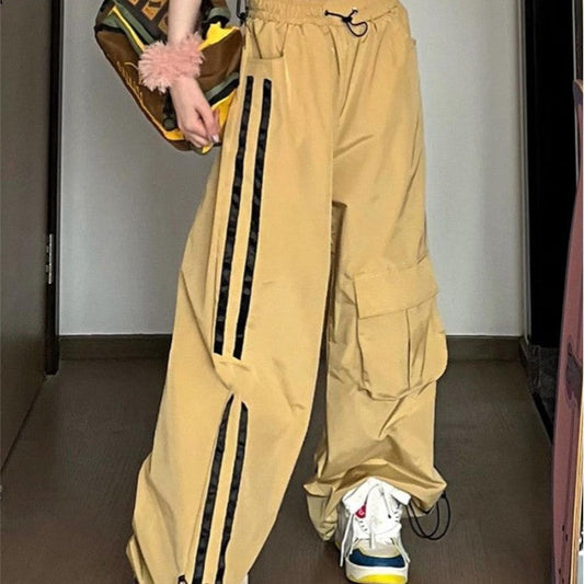 Street Fashion Loose Fitting High Waisted Sports Pants