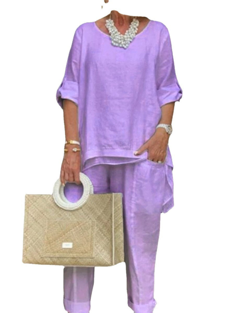 Bliss Zone Relaxation Solid Color Loose Leisure Suit