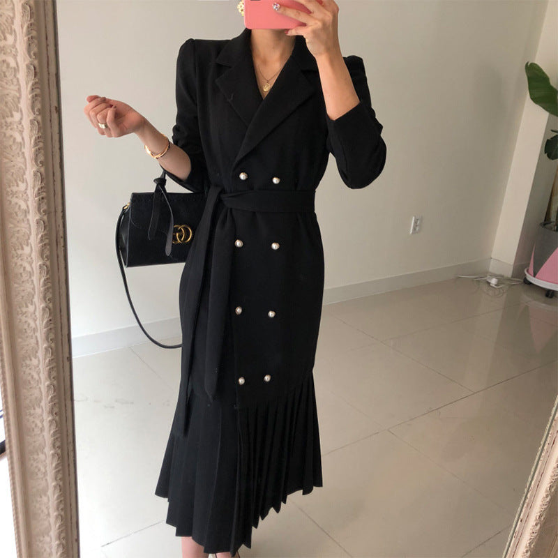 Elegant Tailored Collar Business Dress
