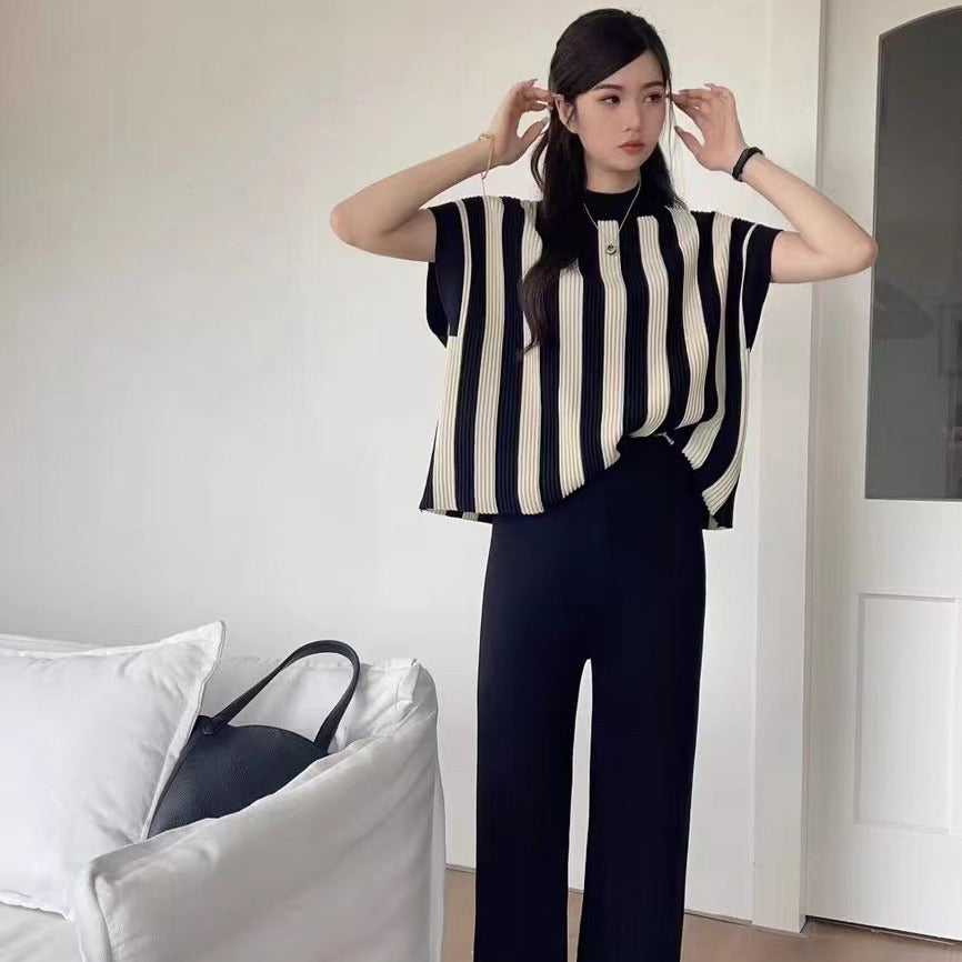 Signature Striped Knitted Loose 2 Piece Set