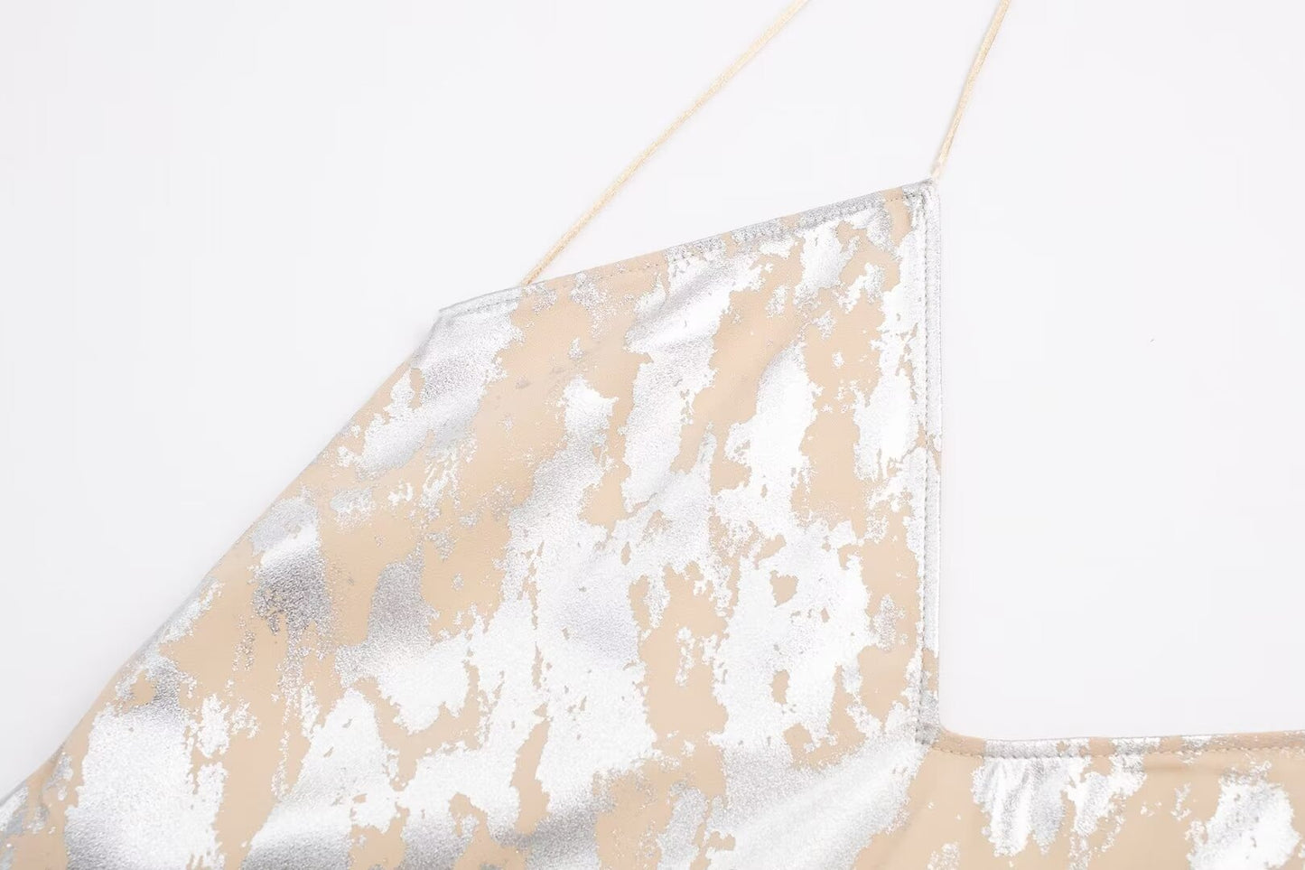 Dazzling Metal Foil Printed Underwear Dres