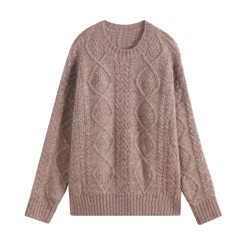 Cozy Style Twist Knitted Mohair Sweater