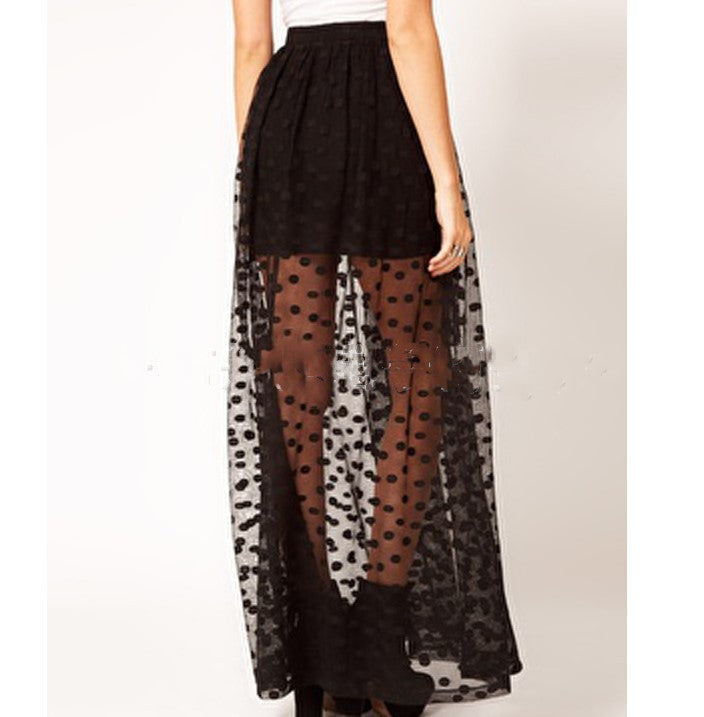 Born To Rule Polka Dot Mesh Skirt