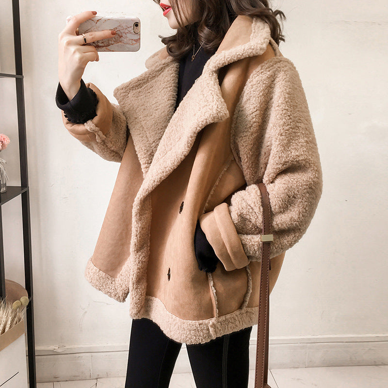 Classic Elegance Women's Fur Suede Coat