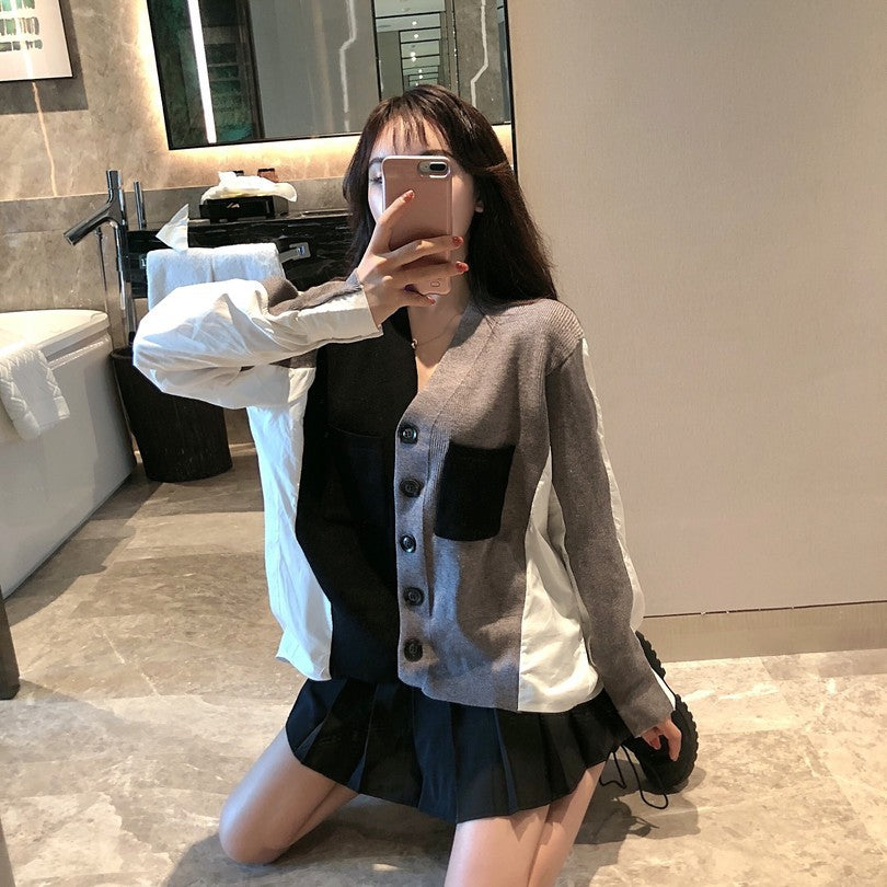 Vintage Noir Mosaic Fur Shirt