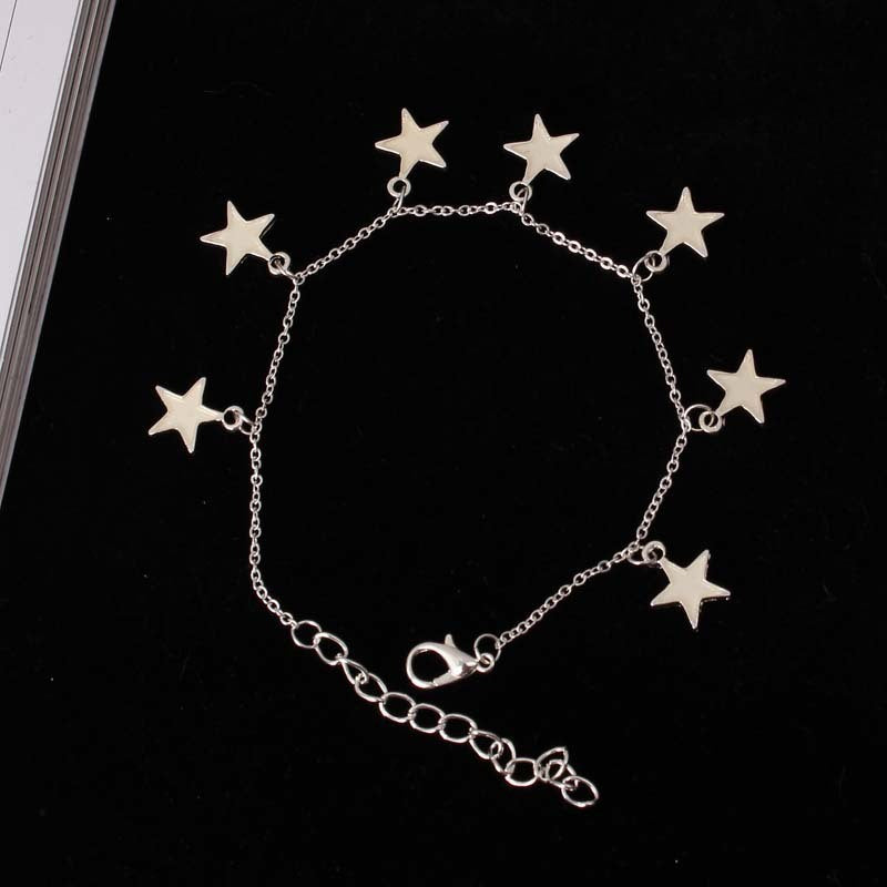 Blue Star Tassel Nighttime Luminous Anklet.