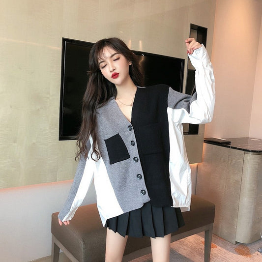 Vintage Noir Mosaic Fur Shirt